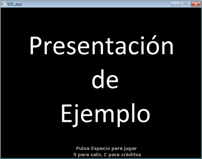 Presentacion del esqueleto de juego